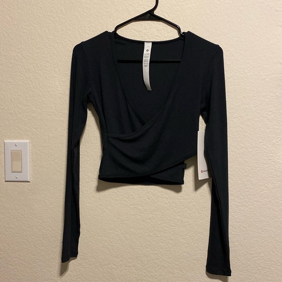 COPY - Brand new wrap front ribbed LS top - Picture 2 of 5